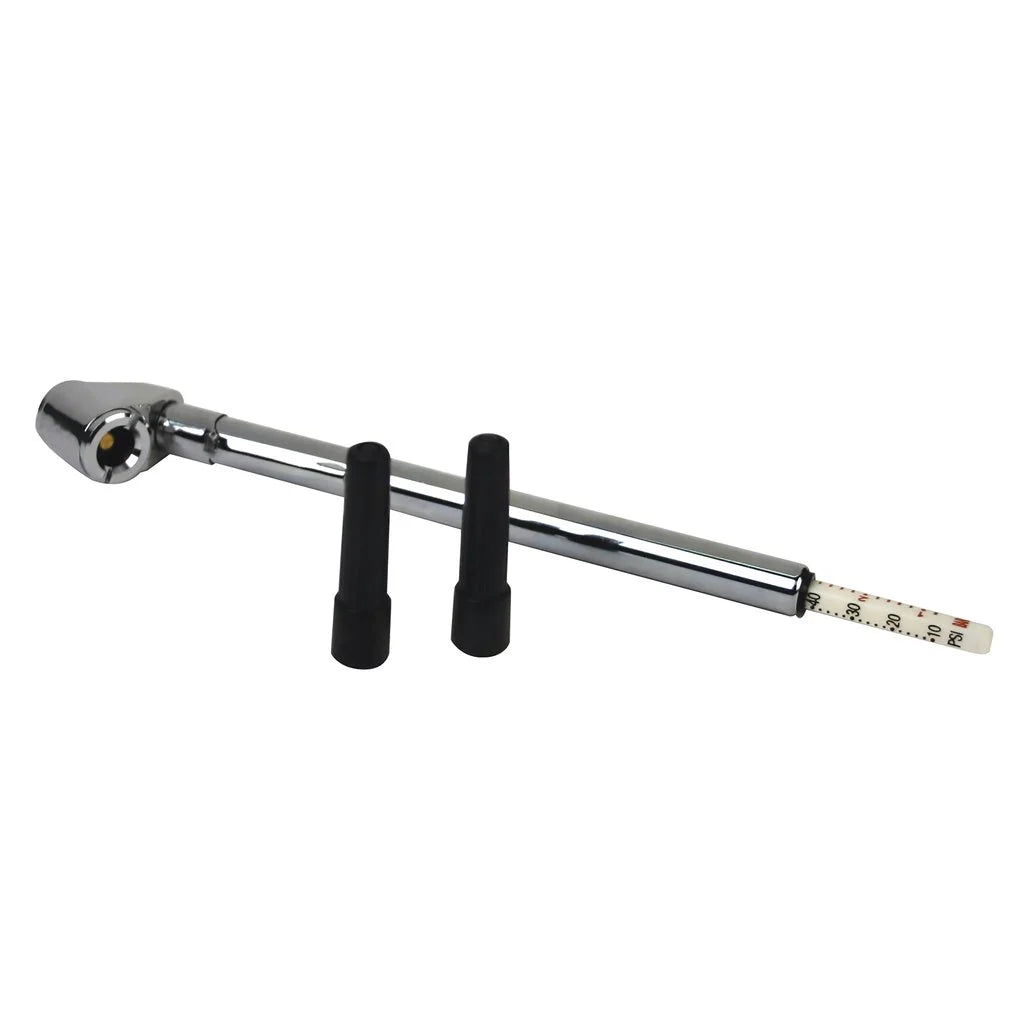 (3 Pack)  Tire Gauge, Dual Head, Pencil, 10-120 Psi, Includes Valve Extensions, Silver, 8.5", New, Multiple Makes - 2016-A