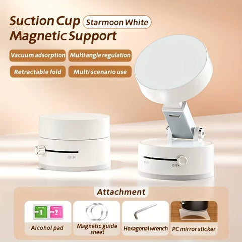 Double Sided Suction Cup Magnetic Bracket Lazy Multi-Funct Foldable Storage Car Phone Holder Vacuum Suction Phone Holder