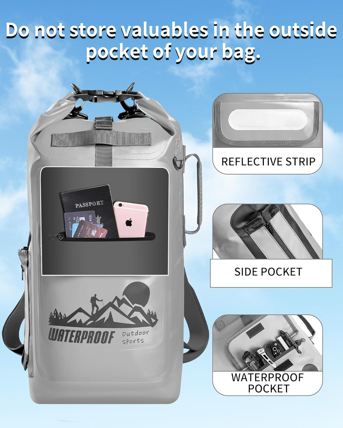 Dry Bag Backpack Waterproof Floating 20L/30L/40L, Dry Bags Waterproof Backpack for Men, Dry Sack Waterproof Bag