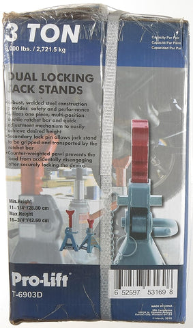 T-6903D Double Pin Jack Stands - 3 Ton