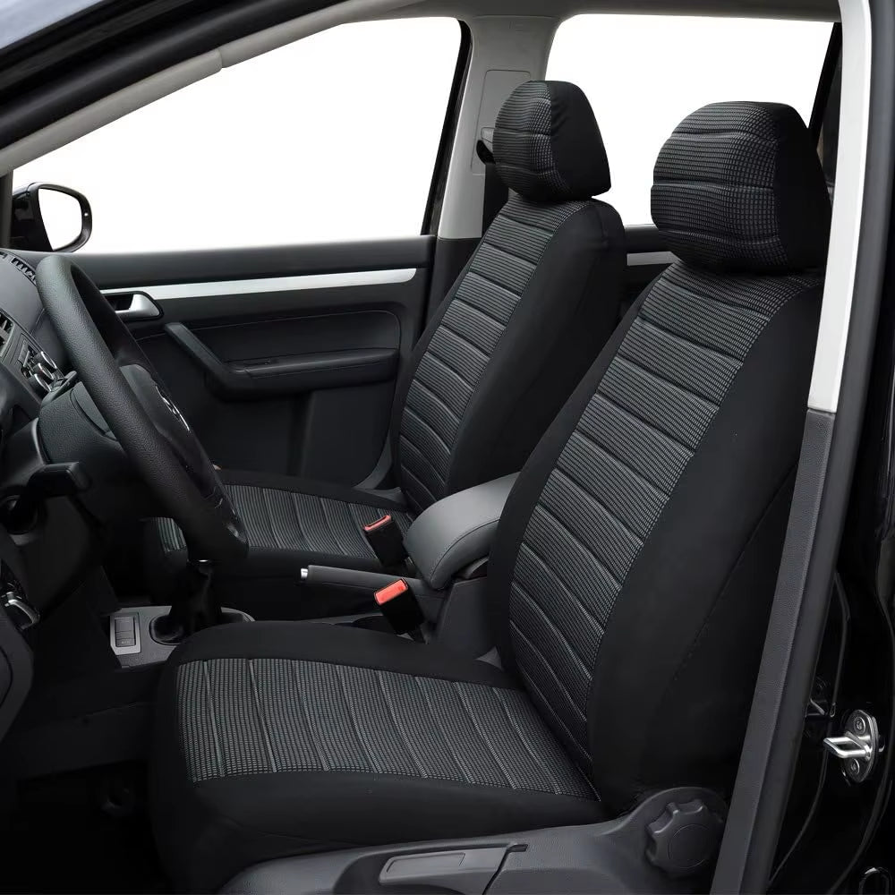 Universal Car Seat Covers Full Set Cloth Set for Most Sedans Vans Suvs Trucks Car Seat Protector Front and Rear Back Seat Covers