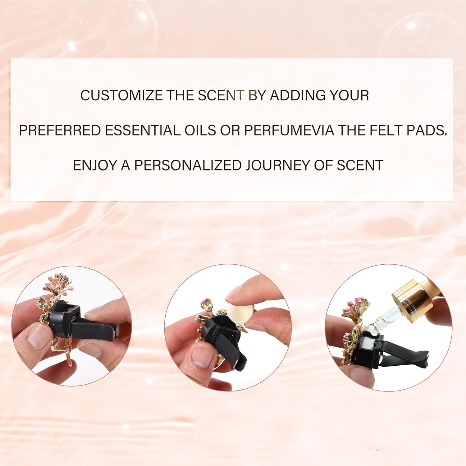 Leopard Car Accessories,2Pcs Golden Leopard Head Car Air Freshener Vent Clip for Women Teens,Refillable Essential Oils Perfumes Diffuser