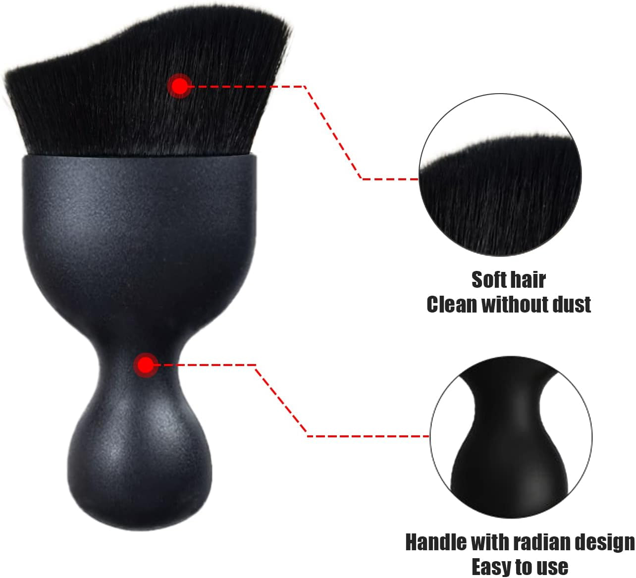 2 PCS Car Detailing Brush, Automotive Interior Cleaning Brush Air Conditioner Brush, Curved Surface Design Soft Bristle Dirt Dust Cleaning Tool, Universal Car Interior Dust Brush (Black)