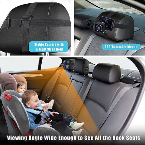 Newest Infant Rear Display View Camera 360 Adjustable Baby Car Mirror Facing Infant Infrared Night Vision Monitor Display Gift