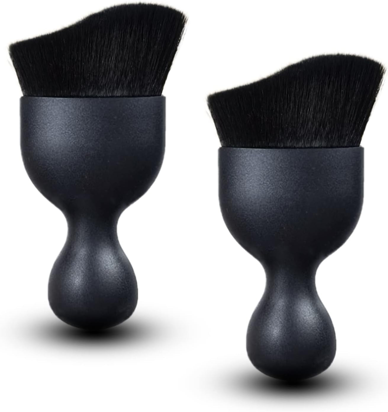 2 PCS Car Detailing Brush, Automotive Interior Cleaning Brush Air Conditioner Brush, Curved Surface Design Soft Bristle Dirt Dust Cleaning Tool, Universal Car Interior Dust Brush (Black)