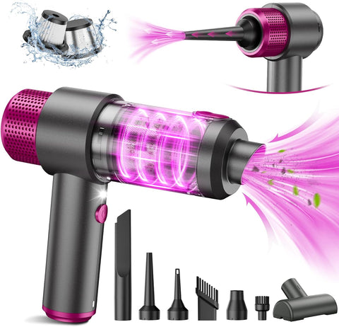 Handheld Car Vacuum Cleaner Cordless, 15000PA High Power Car Vacuum Cleaner & Air Duster, 4-In-1 Portable Mini Car Vacuum Cleaner with LED Light, Hand Held Vacuum Cleaner for Car Home Office