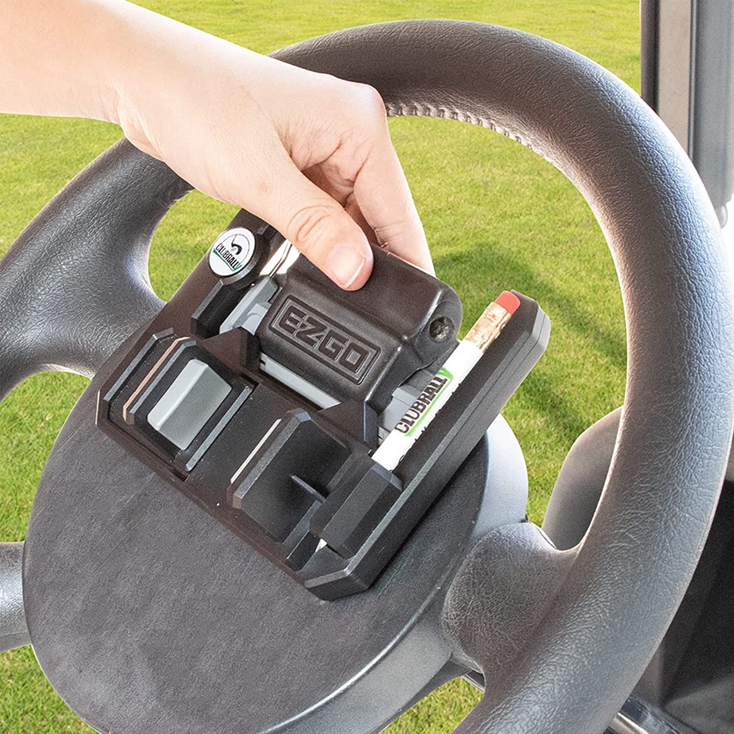 CLUBRALLY Golf Cart Accessories Phone Holder Steering Wheel Cell Phone Mount Fli