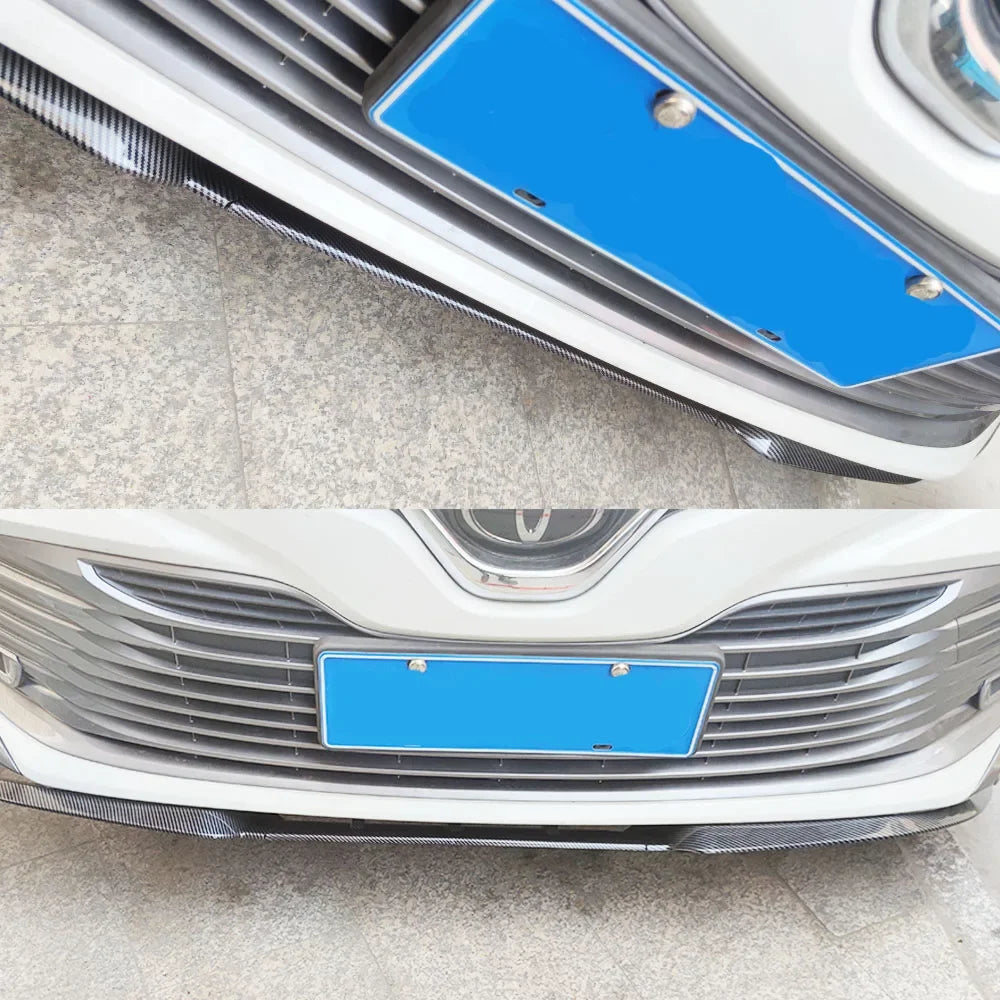 ABS Universal Car Front Bumper Lip Body Kit Spoiler Splitter ABS Bumper Canard Lip Splitter Universal Car Accessories Front Lip