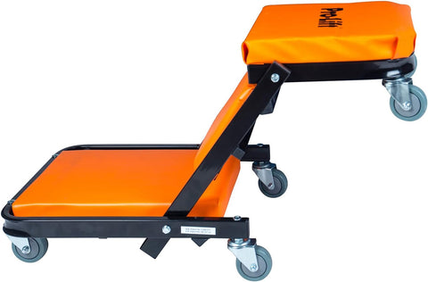 Foldable Z Creeper - 2-In-1 Rolling Folding Car Creeper & Seat - 40" Adjustable Roller Garage Chair Lay down or Sit, 450 LBS Capacity under Car Roller Creeper with 6 Swivel Casters